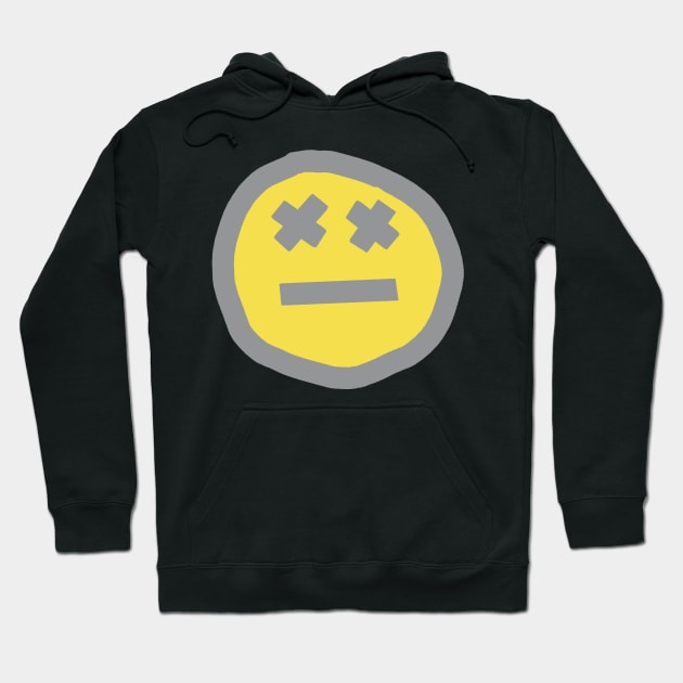 Ultimate Gray Round Face with X Eyes Hoodie by ellenhenryart